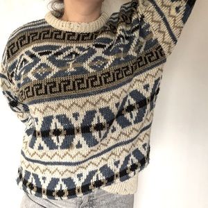 VINTAGE Liz Claiborne Grandpa Sweater, Oversized and Warm, Size Medium